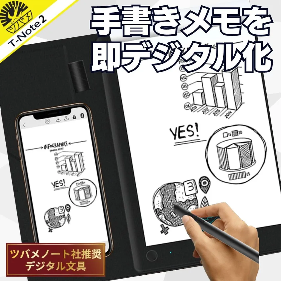 PC/スマホと同時描画対応！【ツバメノート推奨電子文具】『T-Note2』